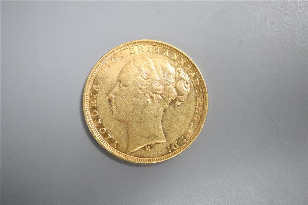 A Victoria 1879 gold sovereign, Melbourne mint.